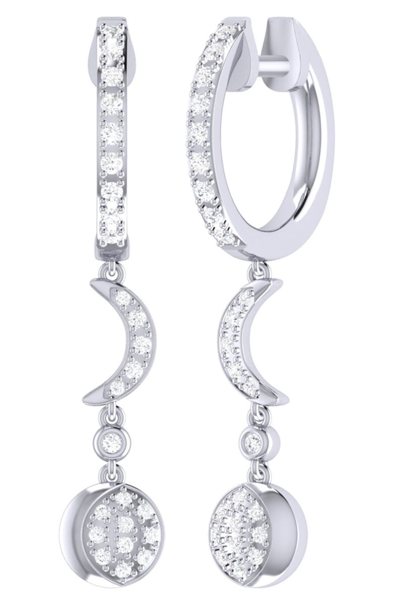 LuvMyJewelry Moonlit Phases Hoop Earrings, Main, color, Silver