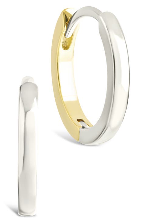 Tinsley Two-Tone Huggie Hoop Earrings