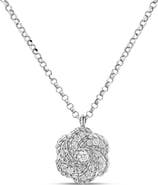 Roberto Coin 18k Gold Diamond Rose Pendant Necklace