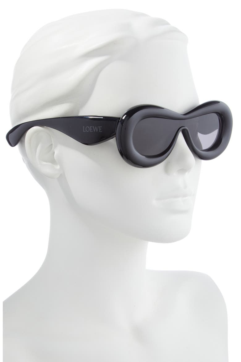 Round Sunglasses, Alternate, color, SHINY BLACK / SMOKE
