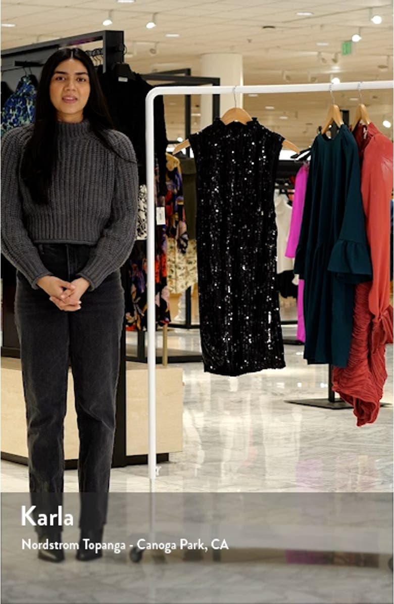 Sequin High Neck Minidress, sales video thumbnail