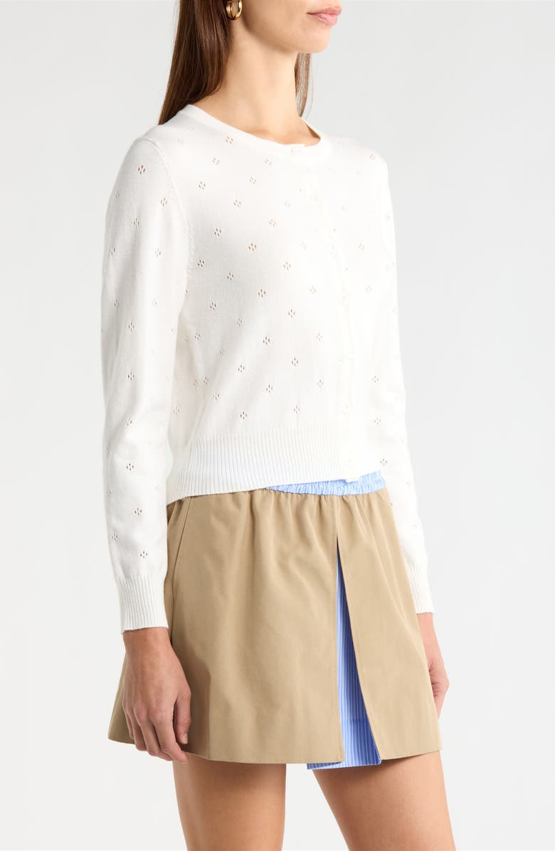 ASTR the Label Denise Button Front Cardigan, Alternate, color, Off White