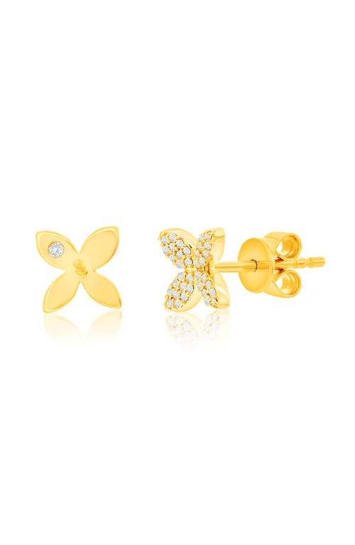 Suzy Levian Diamonds Pavé Diamond Stud Earrings In Yellow Gold