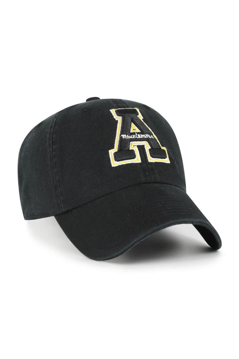 Men's '47 Black Appalachian State Mountaineers Clean Up Adjustable Hat, Alternate, color, Black