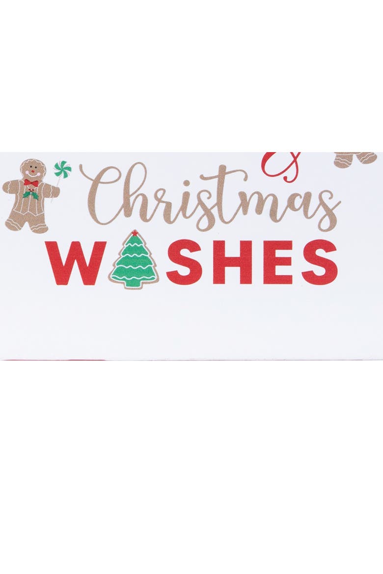 5" XMAS "Gingerbread Kisses & Christmas Wishes" Decorative Shelf Sitter Blocks, Alternate, color, Red
