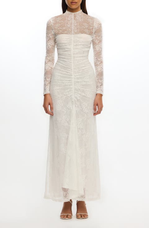 Nida Long Sleeve Stretch Lace Gown