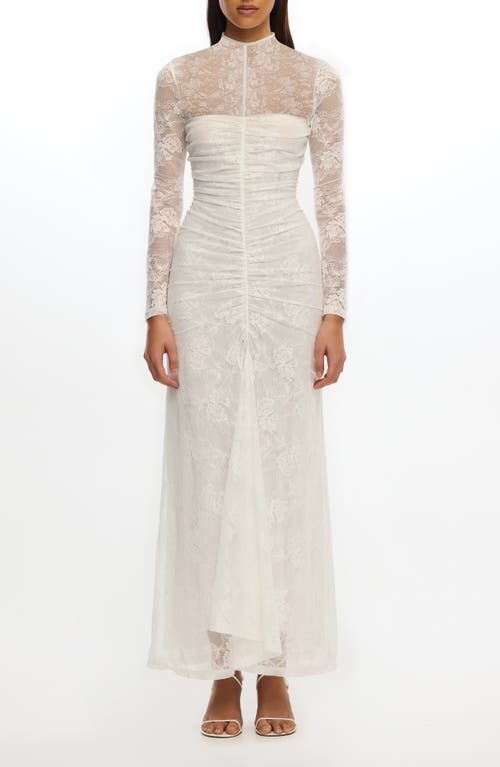 Significant Other Nida Long Sleeve Stretch Lace Gown In White
