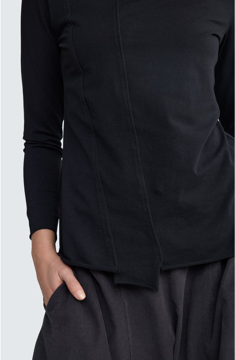 LUUKAA Nyx Structured Turtleneck Blouse, Alternate, color, Black
