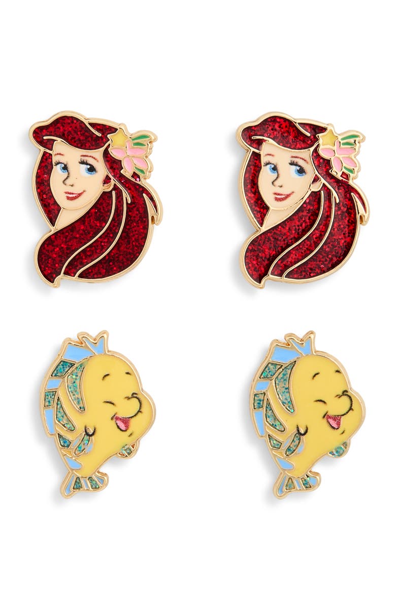 x Disney® Ariel Set of 2 Assorted Stud Earrings, Main, color, MULTI