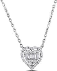 Julianna B. 1/4 CTW Diamond Heart Halo Necklace 14k