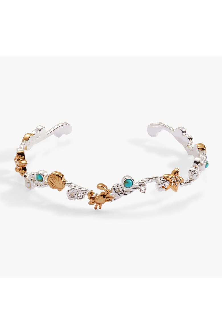 Whimsical Seaside Rope Cuff, Main, color, Silver