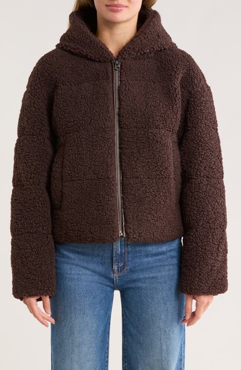 Faux Shearling Hooded Jacket