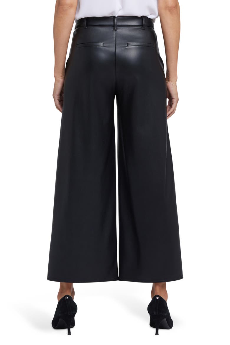 Morgan Faux Leather Wide Leg Ankle Pants, Alternate, color, BLACK