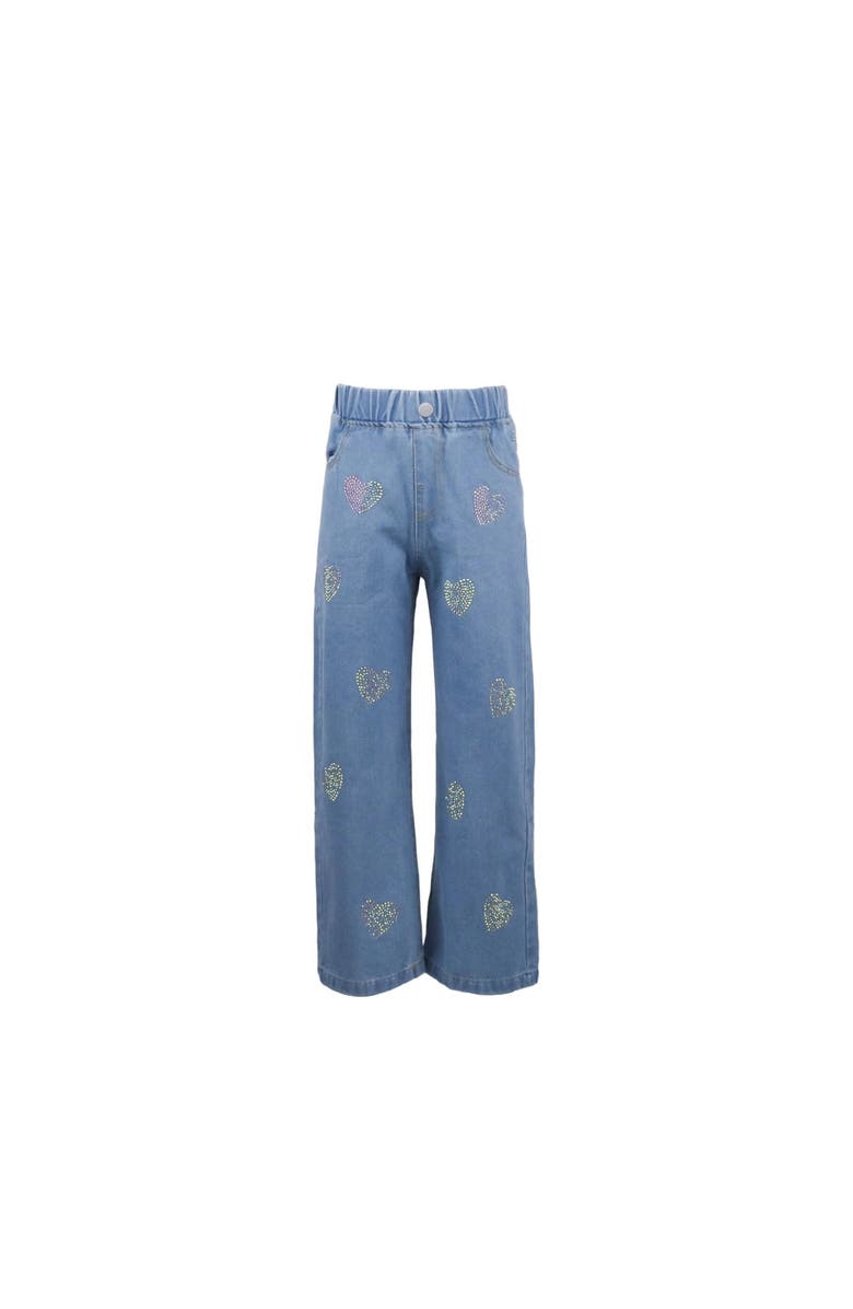 Lola + The Boys Crystal Heart Jeans, Main, color, Blue