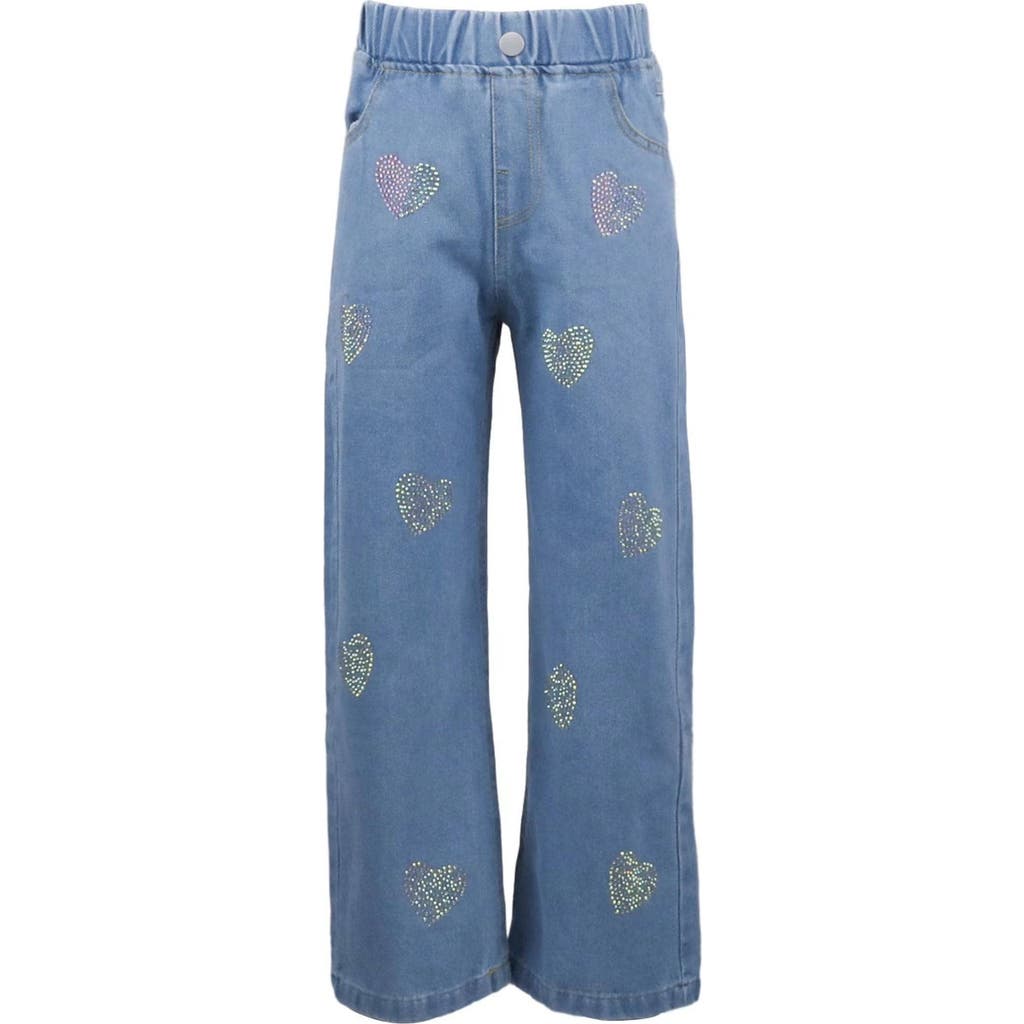 Lola + The Boys Crystal Heart Jeans In Blue