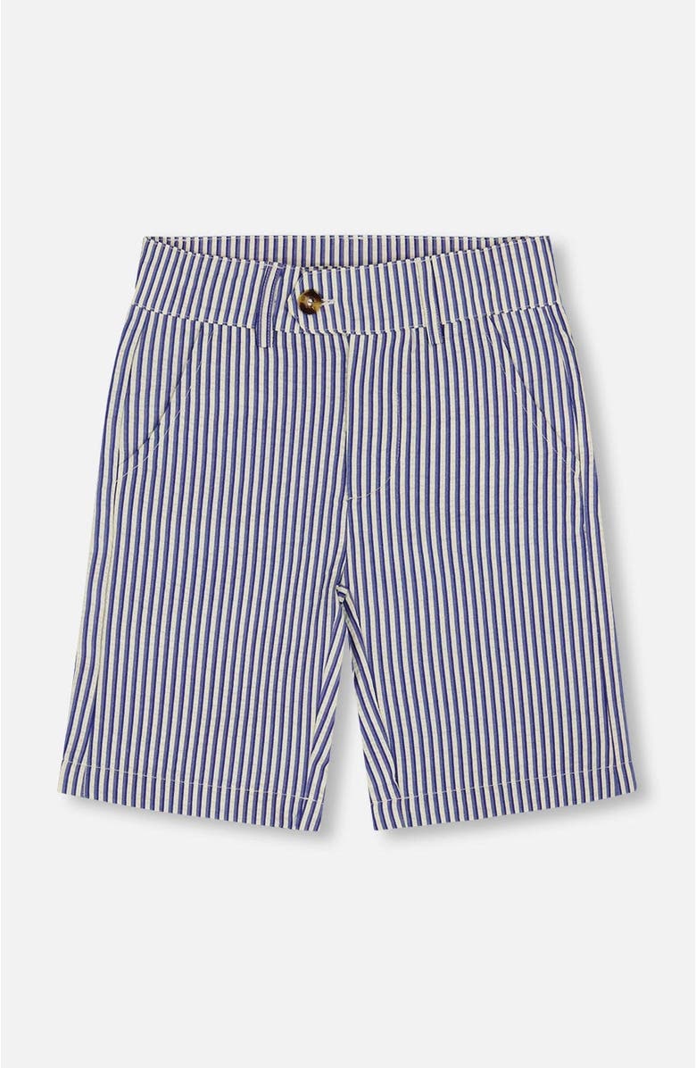 Deux par Deux Little Boy's Slant Pocket Bermuda Shorts Royal Blue Striped, Alternate, color, Cream Striped Blue