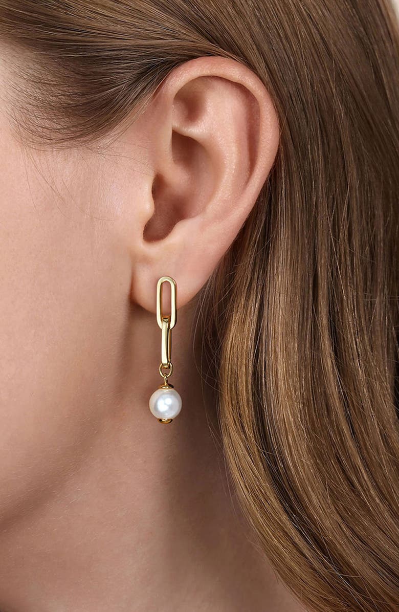 Gabriel & Co. Freshwater Pearl Drop Earrings, Alternate, color, Gold