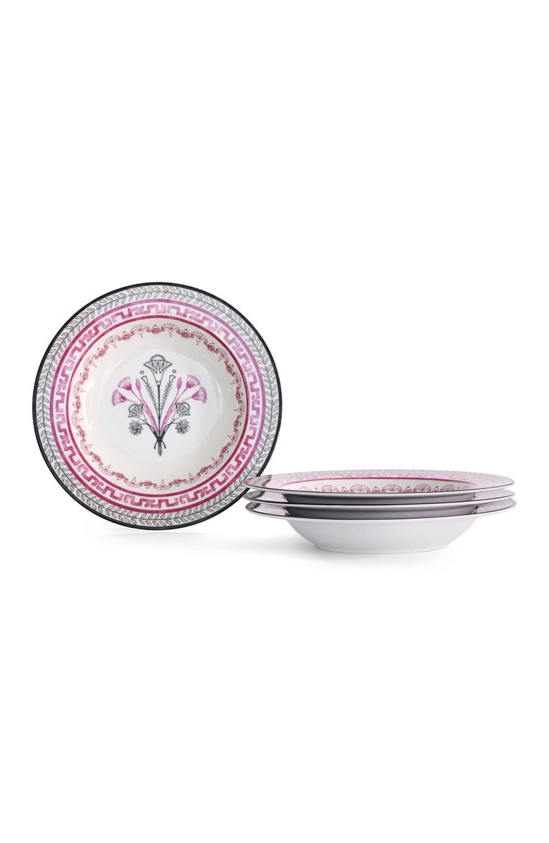 Marchesa Serengeti Porcelain Pasta Bowl Set of 4, Multicolored, Main, color, Multicolored