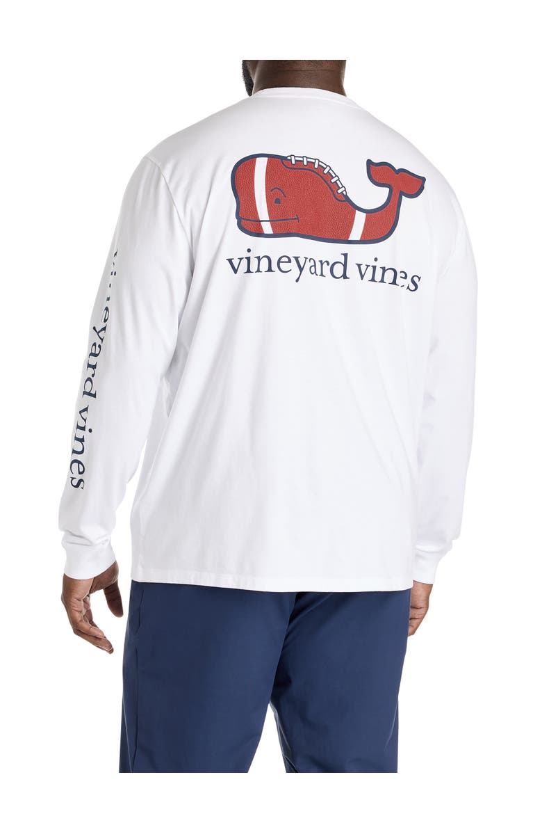 vineyard vines Big & Tall Football Long-Sleeve T-Shirt, Main, color, White