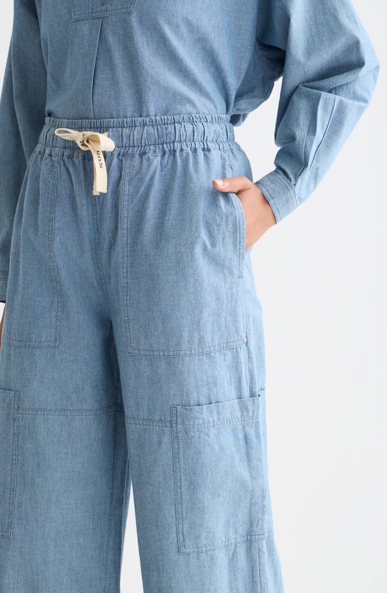 Scotch & Soda Noa Lightweight Chambray Straight Leg Pants, Alternate, color, Blue Moon