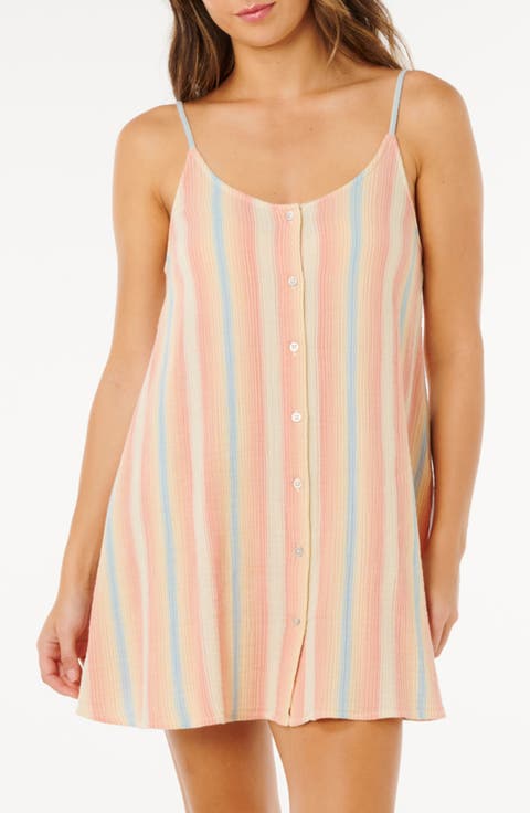 Surf Stripe Cotton Gauze Cover-Up Dress