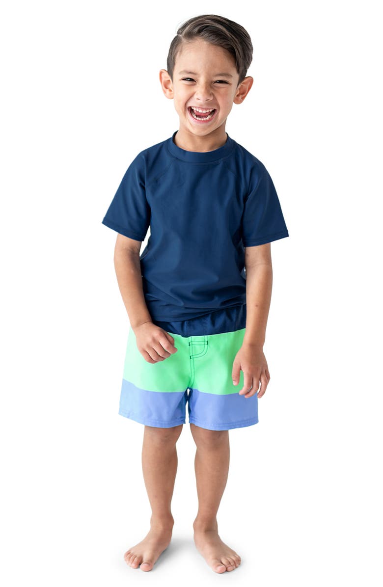 RuggedButts Kids' Short Sleeve Rashguard, Alternate, color, Navy