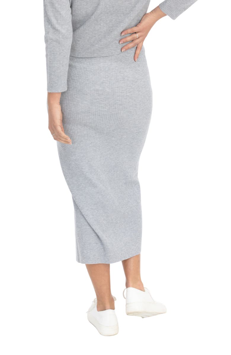 Angel Maternity Rib Maternity Midi Skirt, Alternate, color, 
