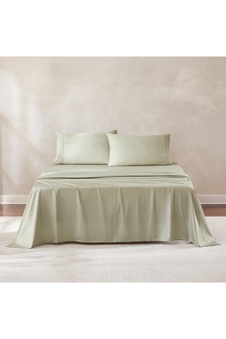 Pleat Cotton Sheet Set, Main, color, Green