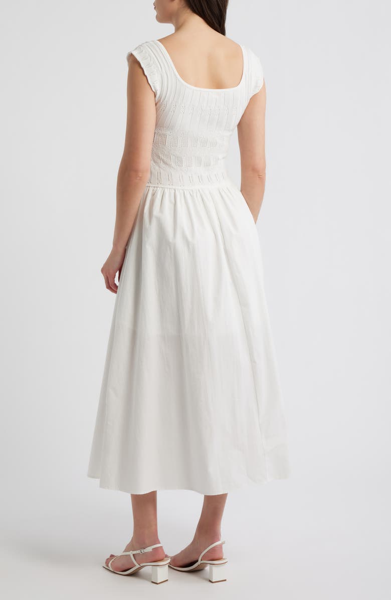 Blu Pepper Cap Sleeve Midi Dress, Alternate, color, White