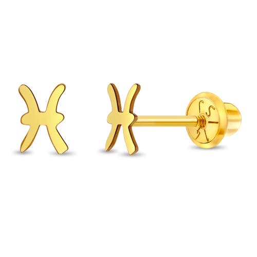 In Season Jewelry 14k Dainty Zodiac Sign Earrings in Gold Pisces at Nordstrom