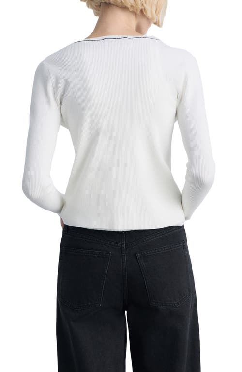 Mango V-neck Cardigan In Ecru