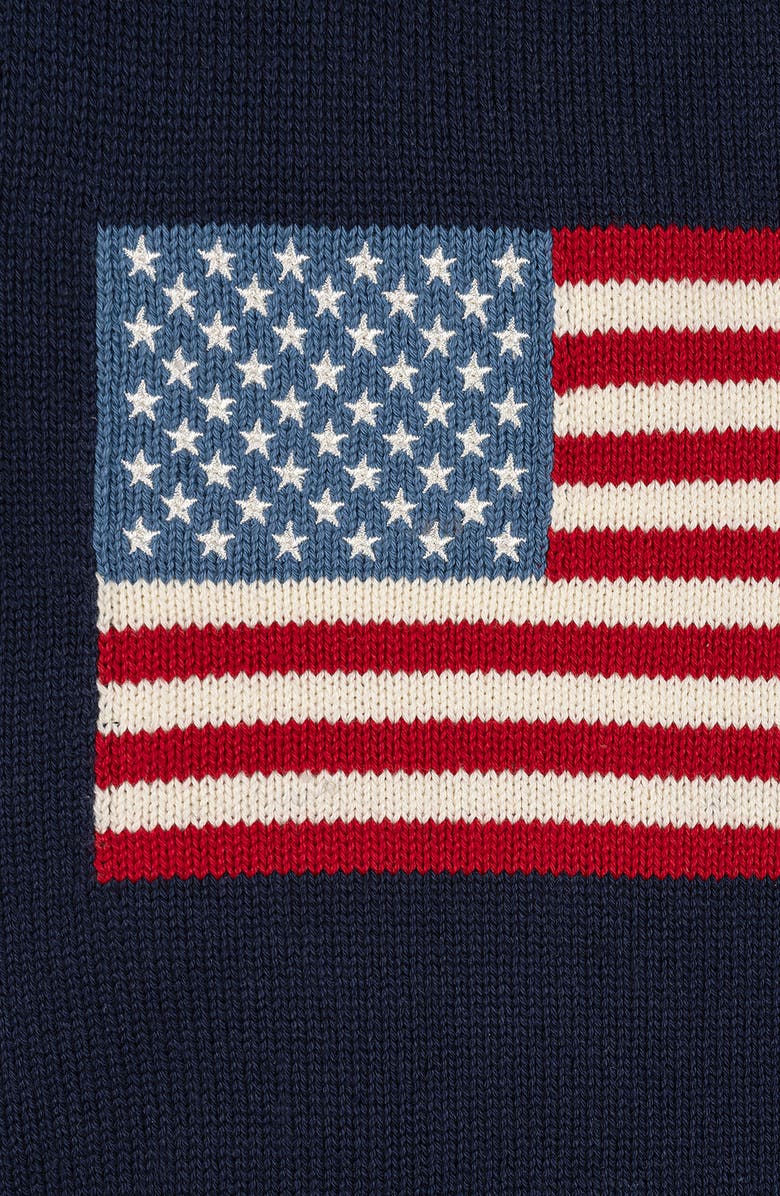 Hope & Henry Kids' Organic Crew Neck Flag Sweater, Alternate, color, Navy Flag