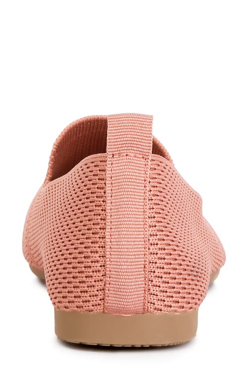 London Rag Akili Textured Knit Pointed Toe Flat In Pink