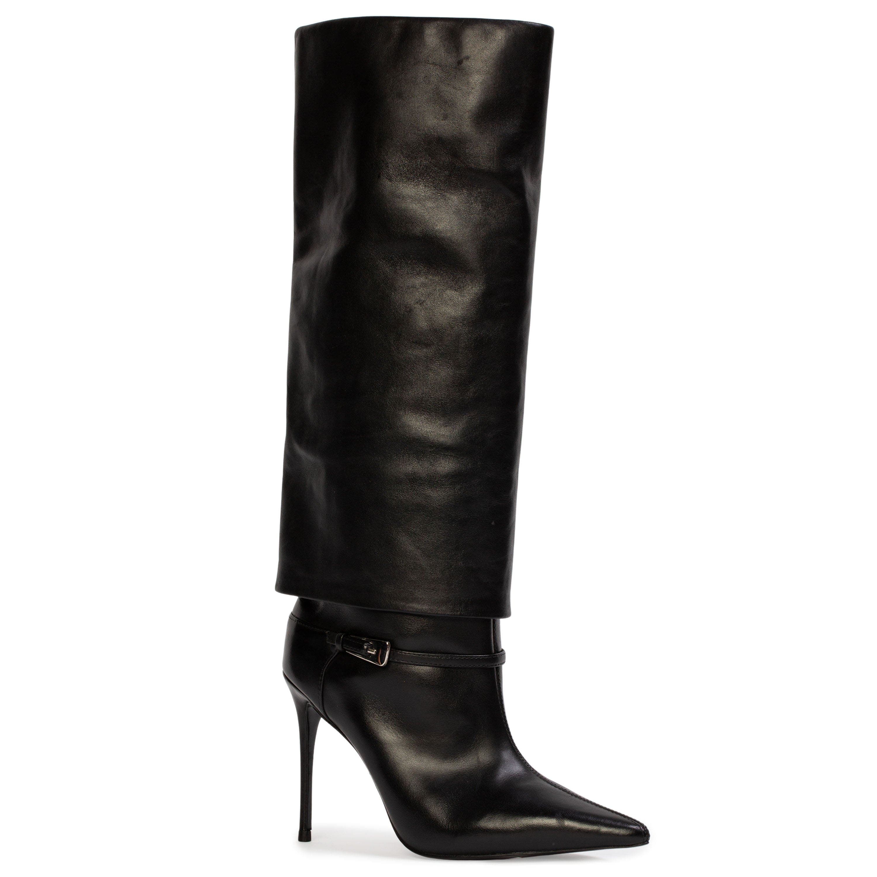 BLACK SUEDE STUDIO Simone 100 Leather Boot, Alternate, color, Black Leather