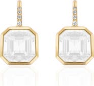 GOSHWARA Gossip Asscher-Cut Semiprecious Stone & Diamond Drop Earrings