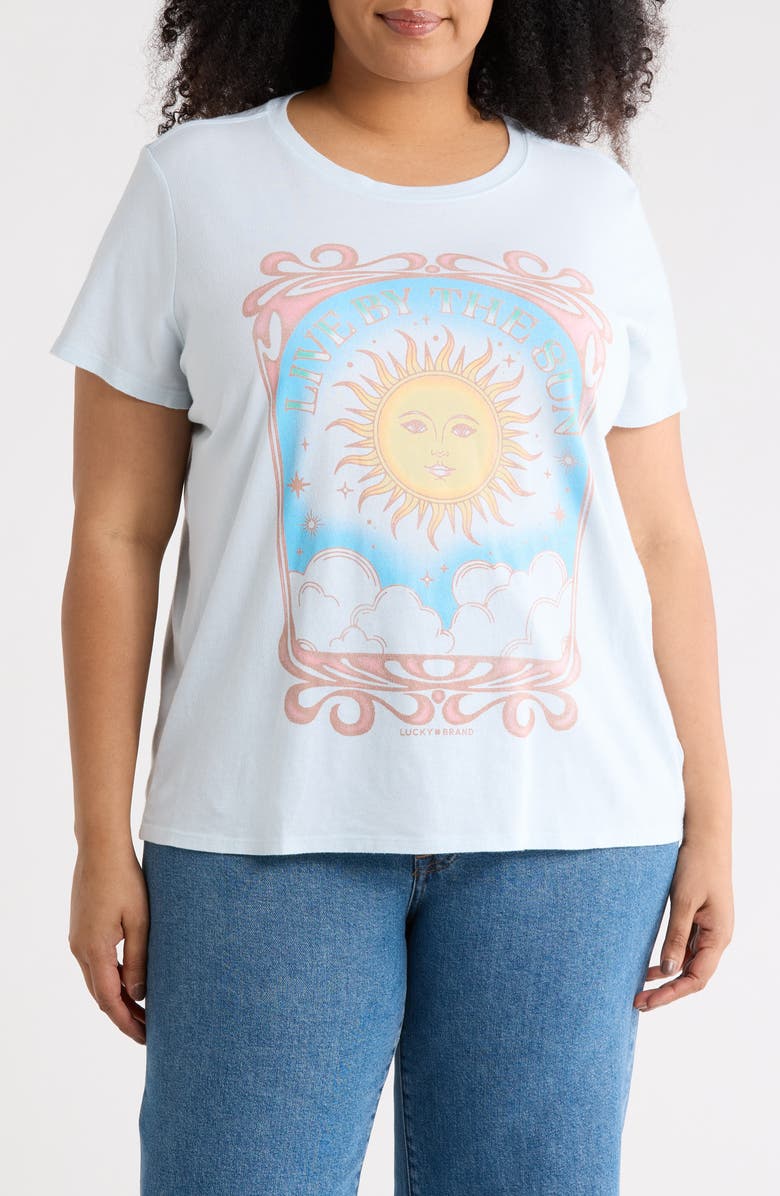 Lucky Brand Live By the Sun Graphic T-Shirt, Main, color, Ballad Blue