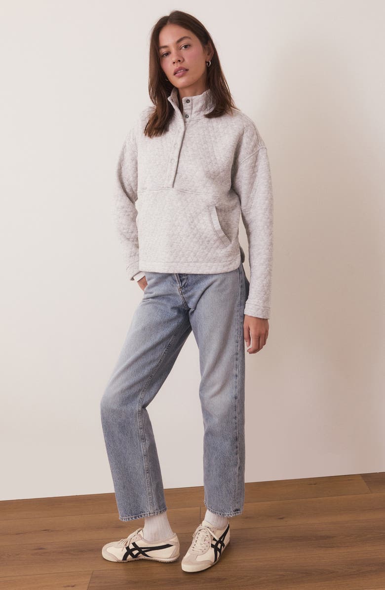 Marine Layer Corbet Quilted Half Zip Pullover, Alternate, color, 