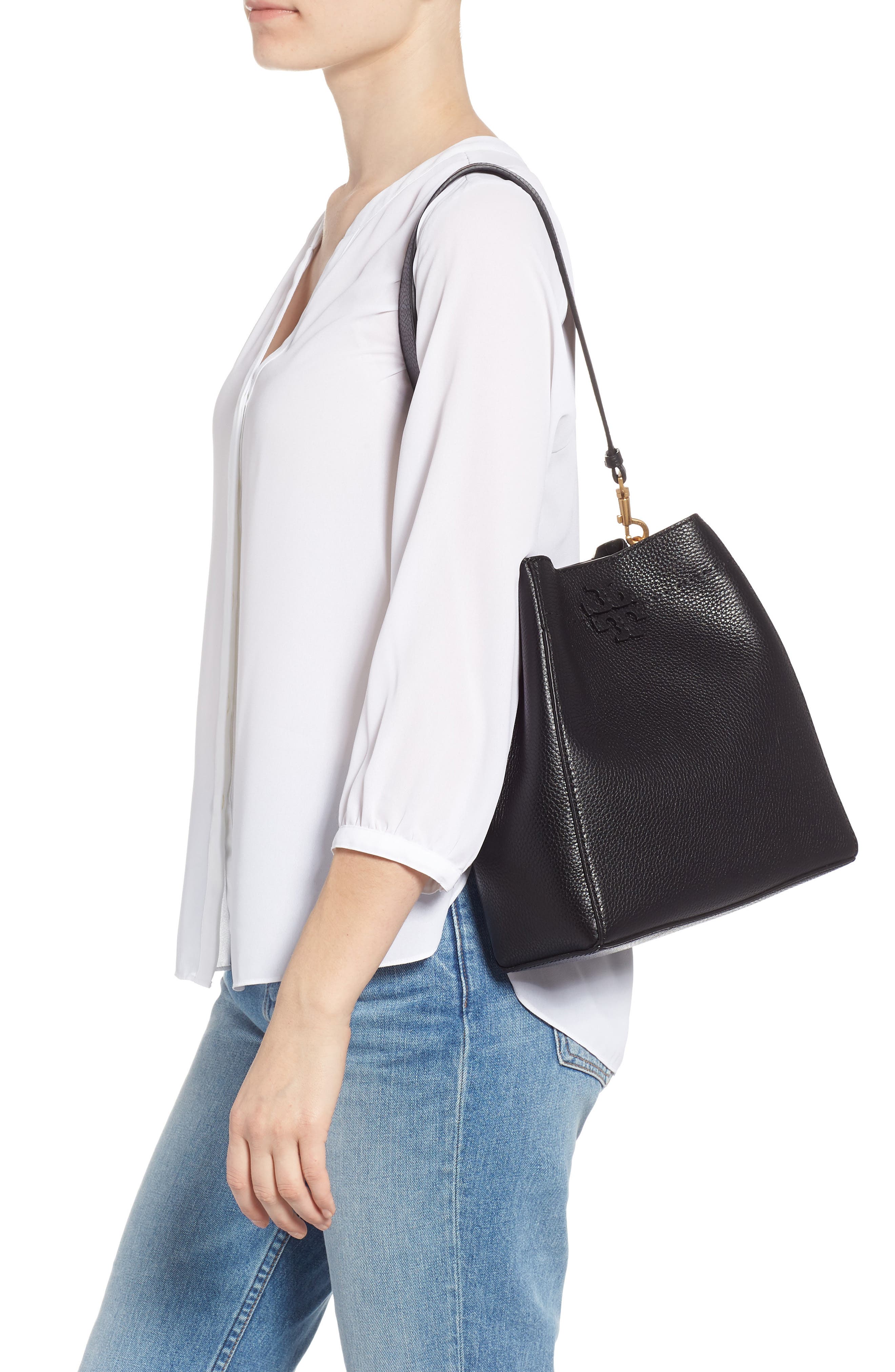 Tory Burch McGraw Leather Hobo, Alternate, color, 