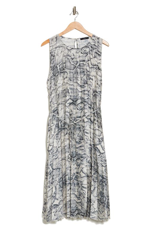 T Tahari Python Print Waist Belt Maxi Dress In Multi