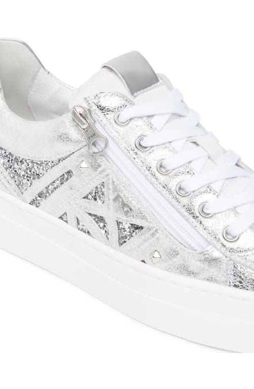 Nerogiardini Metallic Side Zip Platform Sneaker In Silver