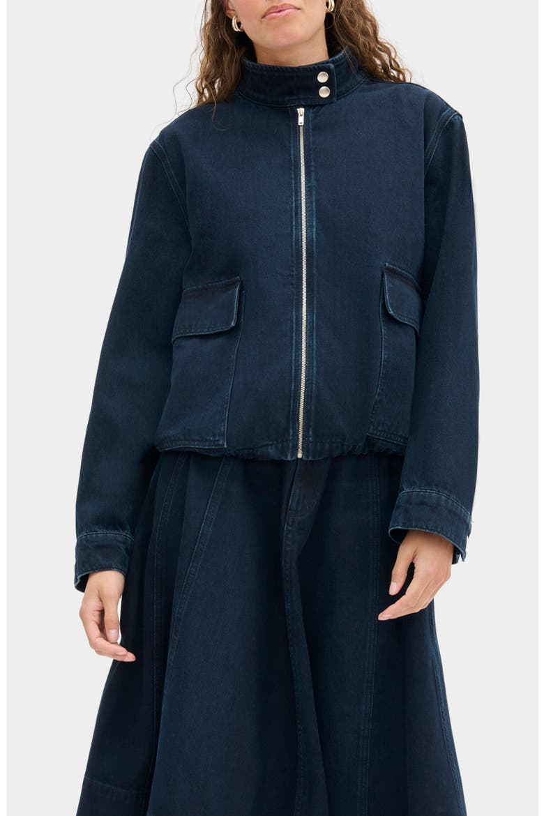 Brody Quilted Organic Cotton Denim Jacket, Main, color, BLUE BLACK