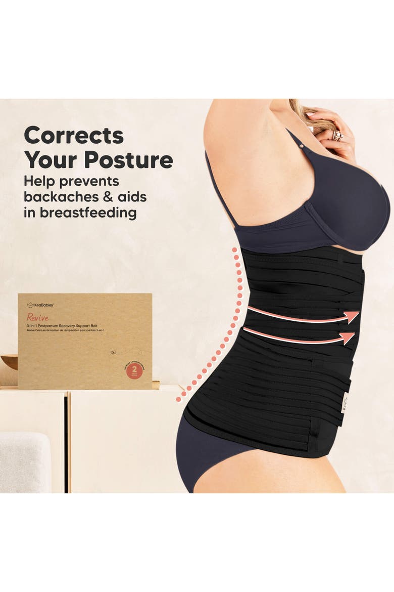 2-Pack Revive 3-in-1 Postpartum Recovery Support Belt, Alternate, color, Black/ Ivory