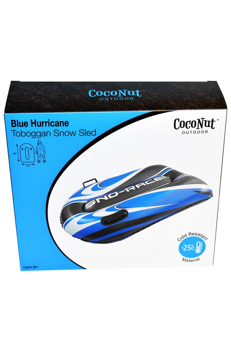 Coconut Outdoor Blue Hurricane Toboggan Snow Sled 48X31 Inch, 8+, Alternate, color, Blue