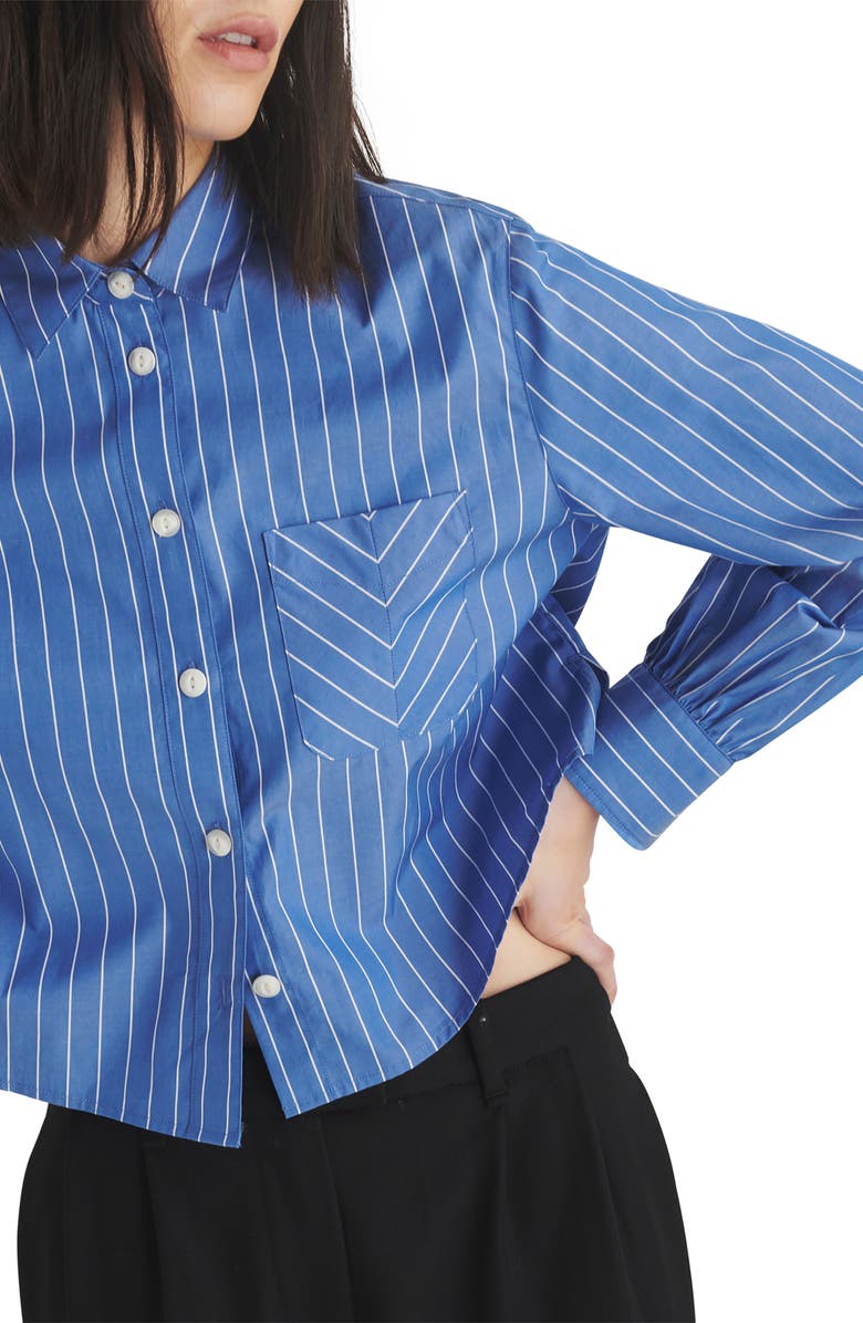 rag & bone Maxine Stripe Crop Shirt, Alternate, color, 
