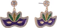 Hallmark Mardi Gras Mask Stone Earrings