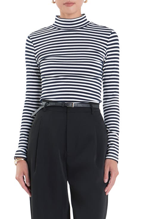 Stripe Turtleneck Top