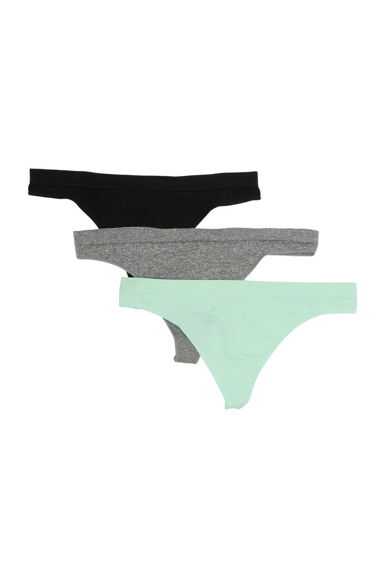 Sammy Seamless Thong - Pack of 3, Main, color, GREEN YUCCA MULTI