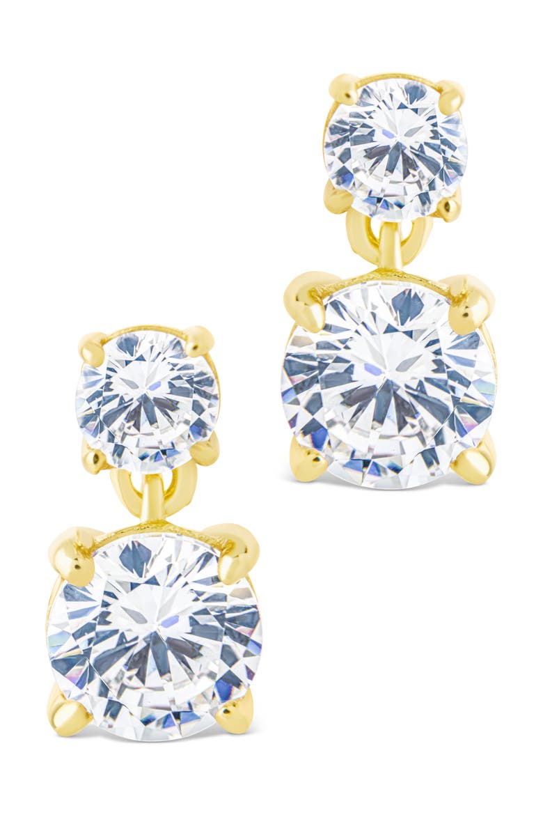 Galatea Brilliant Cubic Zirconia Drop Earrings, Alternate, color, GOLD