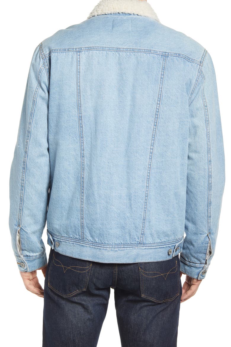 McKinley Fleece Lined Denim Trucker Jacket, Alternate, color, VINTAGE WASH