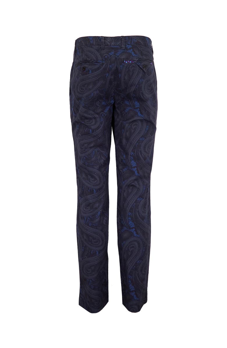 Lords of Harlech Charles Stretch Twill Flat Front Pant, Alternate, color, Paisley Badalona Smoke